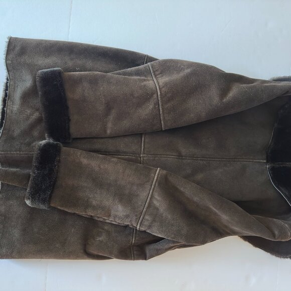 Liz Claiborne Collection Real Suede Coat w/ Faux Shearling Lining – Size 14 – He - Picture 11 of 14